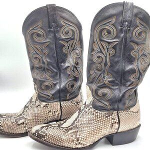 Nocona Natural Python Cowboy Boots – Size 9 – Exotic Western Style